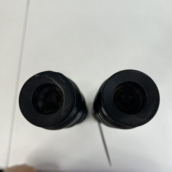 Pair of Vintage African Hand Carved Iron Wood Figural Sculptures Candle Sticks - Picture 12 of 15